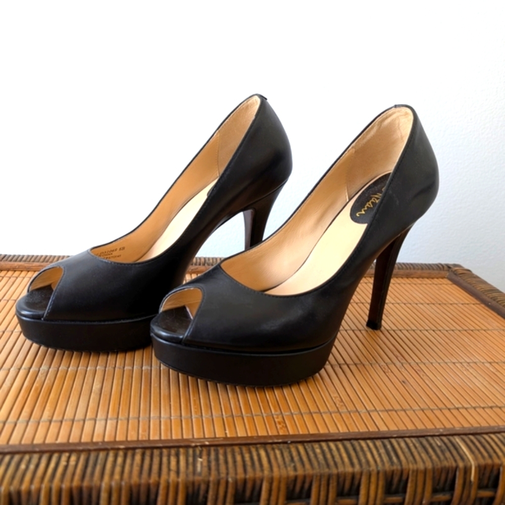 Coach Black Stiletto Heels with Peep-Toe
